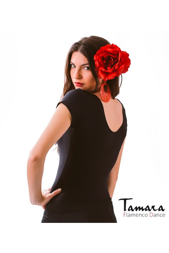 Maillot, body et haut de flamenco FEMME modèle Body Lucena Manches courtes - Supplex Bordeaux