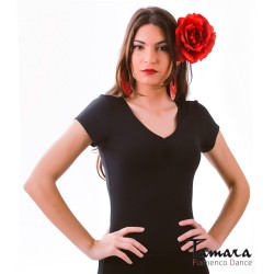 Maillot, body et haut de flamenco FEMME modèle Body Lucena Manches courtes - Supplex Bordeaux