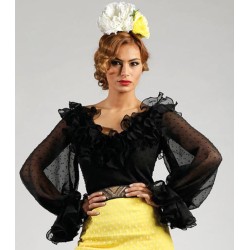 Camisas y Blusas Flamencas Roal modelo Camisa Blusa flamenca Diana Azulina