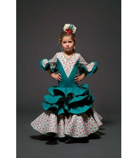 trajes de flamenca 2017 - Aires de Feria - Geranio niña agua marina