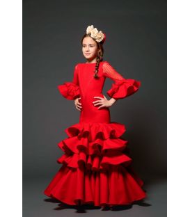 trajes de flamenca 2018 nina - Aires de Feria - Geranio niña rojo