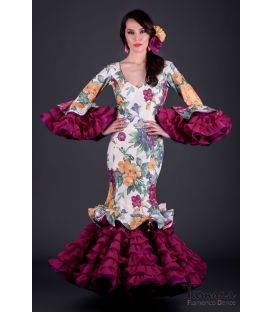 trajes de flamenca 2018 mujer - Roal - Alhambra Estampado flores