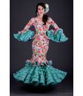 Vestido de flamenca Alhambra Estampado Verde Agua