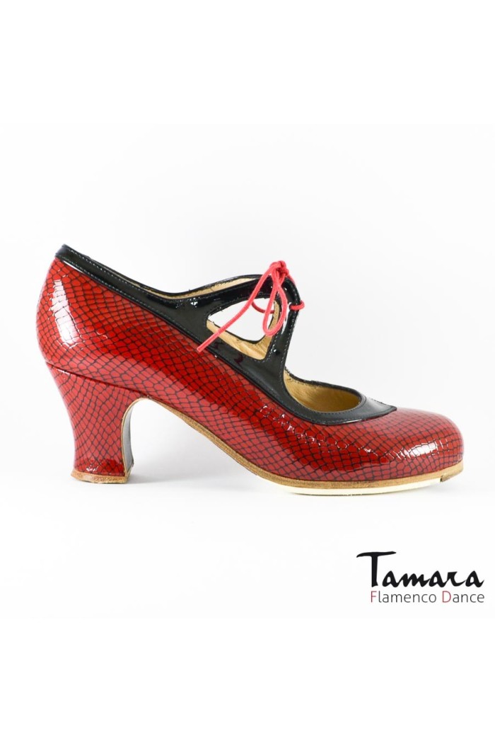  Flamenco shoes - Professionals model Flamenco shoes Candor negro-rojo
