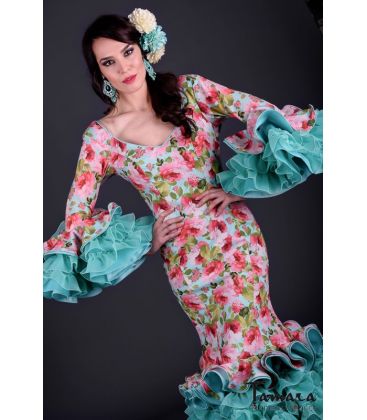 woman flamenco dresses 2019 - Vestido de flamenca TAMARA Flamenco - Alhambra Printted green water
