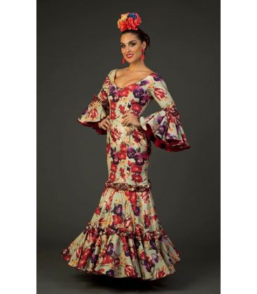 trajes de flamenca 2017 - Aires de Feria - Traje de flamenca Pasion Estampado Verde