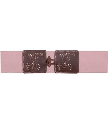 andalusian belts - - Leather belt with elastic Flowers