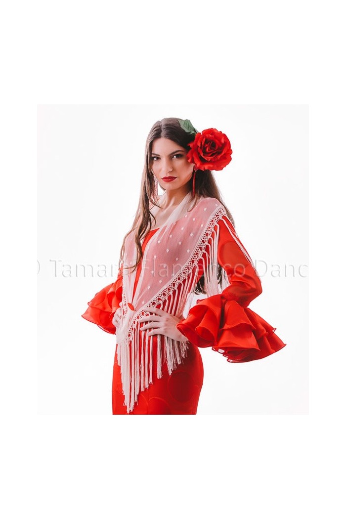 Mantoncillo feria liso/estampado/encaje modelo Mantóncillo Mujer - Plumeti Burdeos