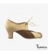 flamenco shoes professional for woman - Begoña Cervera - Acuarela Cordones suede camel and brown carrete 