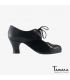 flamenco shoes professional for woman - Begoña Cervera - Acuarela Cordones black patent leather carrete 