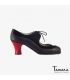 chaussures professionelles de flamenco pour femme - Begoña Cervera - Angelito daim et cuir noir carrete 