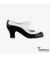 chaussures professionelles de flamenco pour femme - Begoña Cervera - Angelito cuir noir et blanc carrete 