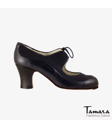 flamenco shoes professional for woman - Begoña Cervera - Angelito leather and suede black carrete 