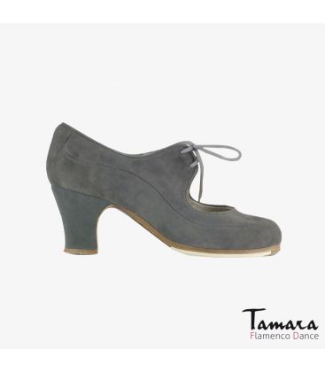 flamenco shoes professional for woman - Begoña Cervera - Angelito suede grey carrete 