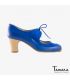 flamenco shoes professional for woman - Begoña Cervera - Angelito suede and leather indigo classic wood 