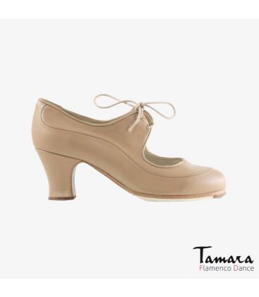 flamenco shoes professional for woman - Begoña Cervera - Angelito leather camel carrete 