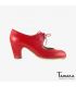 chaussures professionelles de flamenco pour femme - Begoña Cervera - Angelito cuir rouge classique 