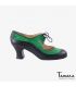 flamenco shoes professional for woman - Begoña Cervera - Angelito leather black green carrete 