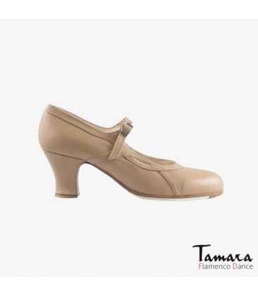flamenco shoes professional for woman - Begoña Cervera - Arco I camel leather carrete 