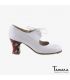 zapatos de flamenco profesionales personalizables - Begoña Cervera - Arty serpiente blanca tacon carrete pintado 