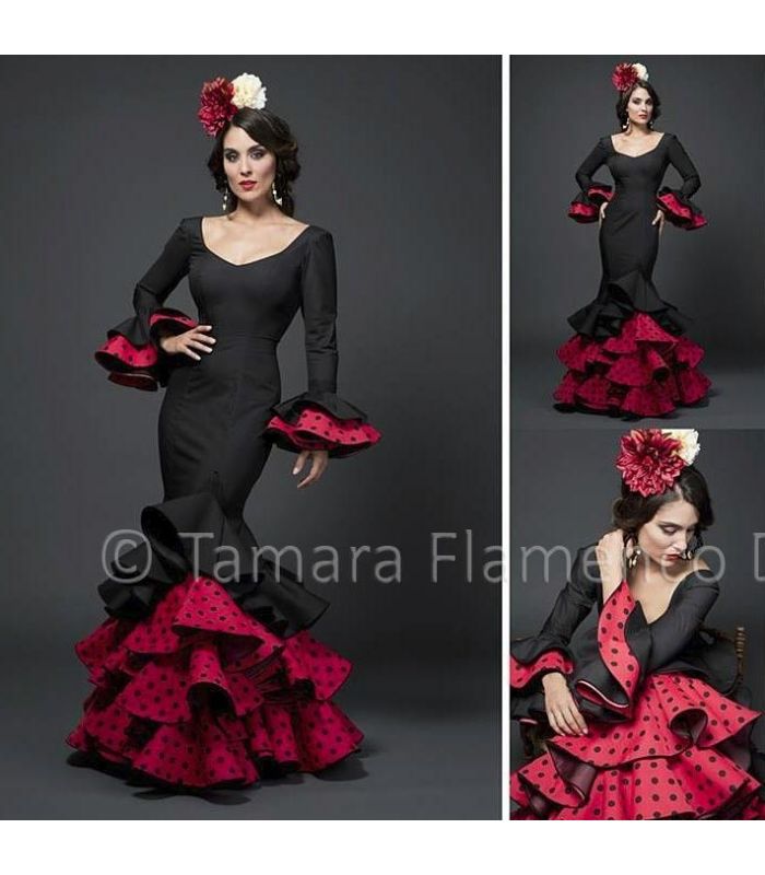 Aires de Feria Angela - Rojo y negro Trajes de Flamenca 2015 Mujer...