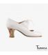 chaussures professionelles de flamenco pour femme - Begoña Cervera - Arty cuir vernis blanc talon carrete peint 