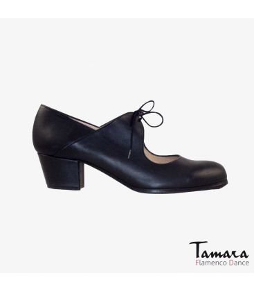 flamenco shoes professional for woman - Begoña Cervera - Arty black leather cubano heel 