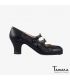 flamenco shoes professional for woman - Begoña Cervera - Barroco black leather carrete