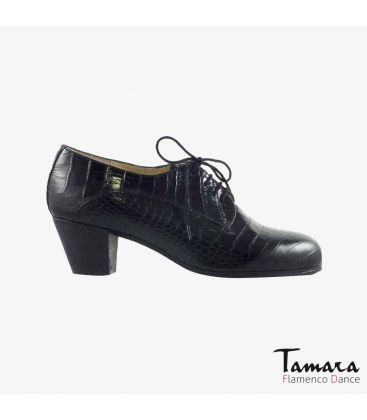 chaussures de flamenco pour homme - Begoña Cervera - Blucher pour homme peau d'alligator noir