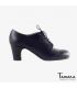 chaussures professionelles de flamenco pour femme - Begoña Cervera - Blucher cuir noir talon classique 