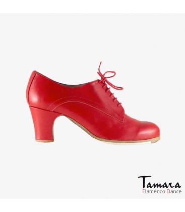 chaussures professionelles de flamenco pour femme - Begoña Cervera - Blucher cuir rouge talon classique 