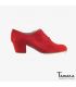 chaussures professionelles de flamenco pour femme - Begoña Cervera - Blucher daim rouge talon cubano 