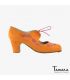 zapatos de flamenco profesionales personalizables - Begoña Cervera - Bordado Cordonera caldera y fucsia ante tacón clásico 