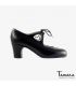 flamenco shoes professional for woman - Begoña Cervera - Candor black leather classic heel 