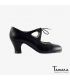 flamenco shoes professional for woman - Begoña Cervera - Candor black leather carrete 