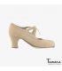 flamenco shoes professional for woman - Begoña Cervera - Candor beige suede carrete 