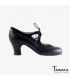 flamenco shoes professional for woman - Begoña Cervera - Candor black suede and leather carrete 