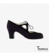 flamenco shoes professional for woman - Begoña Cervera - Candor black suede classic heel 