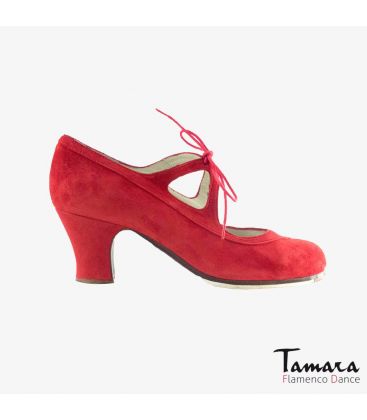 chaussures professionelles de flamenco pour femme - Begoña Cervera - Candor rouge daim carrete 