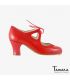 flamenco shoes professional for woman - Begoña Cervera - Candor red suede and leather carrete 