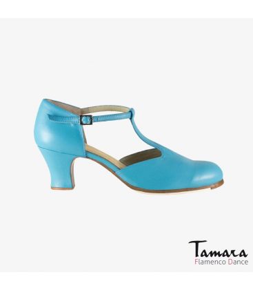 chaussures professionelles de flamenco pour femme - Begoña Cervera - Clásico Español I turquoise cuir carrete 