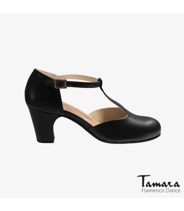 zapatos de flamenco profesionales personalizables - Begoña Cervera - Clásico Español I negro piel tacon clasico 