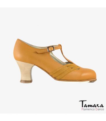 zapatos de flamenco profesionales personalizables - Begoña Cervera - Class piel armagnac carrete madera 