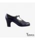 flamenco shoes professional for woman - Begoña Cervera - Class black leather classic heel 