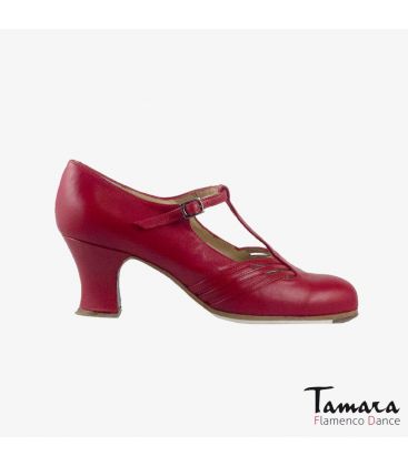 flamenco shoes professional for woman - Begoña Cervera - Class red leather carrete