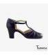 flamenco shoes professional for woman - Begoña Cervera - Clásico Español IV black leather classic heel 