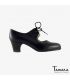 flamenco shoes professional for woman - Begoña Cervera - Cordonera black leather classic 5cm heel 