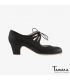 zapatos de flamenco profesionales personalizables - Begoña Cervera - Cordonera Calado piel negro tacon clasico 5cm 
