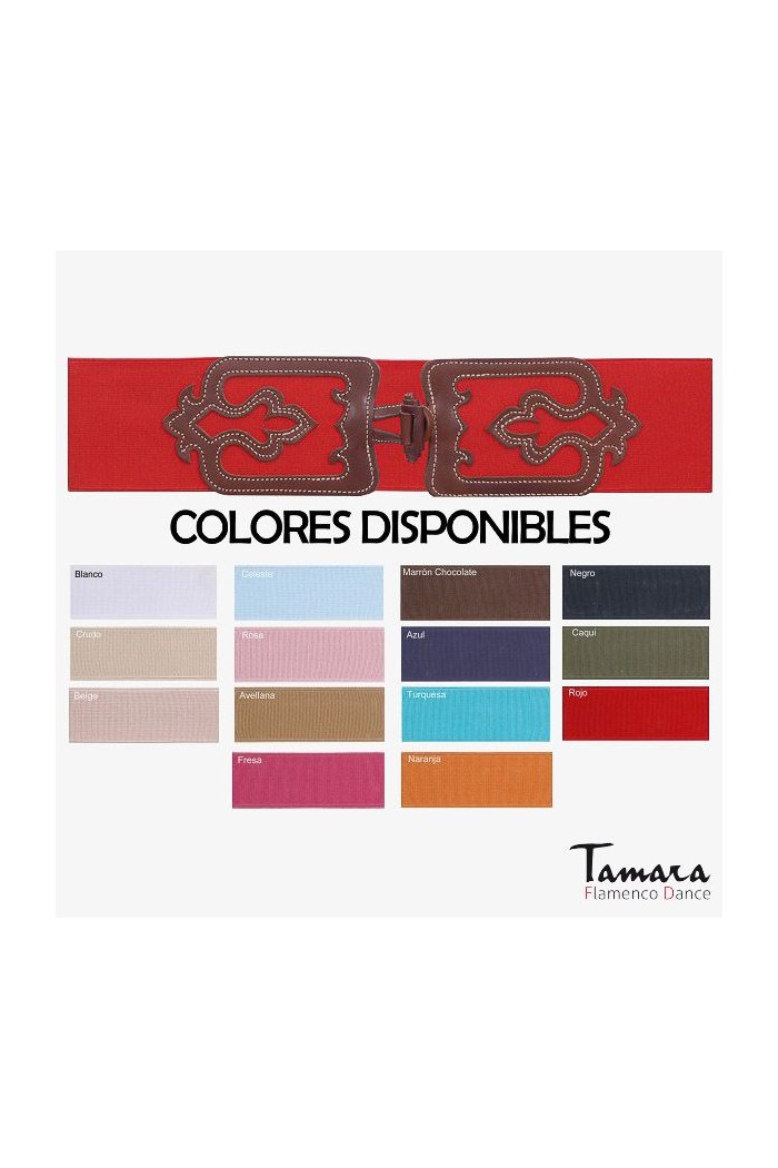  Andalusian belts model Leather belt with elastic Design 1 Ivory