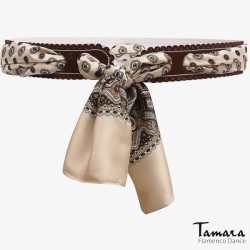 Ceintures andalouses modèle Ceinture cuir avec foulard (5cm) (choisissez le foulard) 